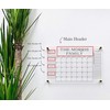 Large Clear Acrylic Monthly Calendar for wall | Dry-Erase Message