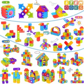 TOMYOU Building Blocks for Toddlers and Children, 160-Piece Jumbo Toy Building Kits - STEM Building Toys - Interlocking Building Blocks for Toddlers and Children