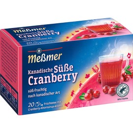 Meßmer Ländertee | Kanadische Süße Cranberry | 20 Teebeutel | Glutenfrei | Laktosefrei | Vegan