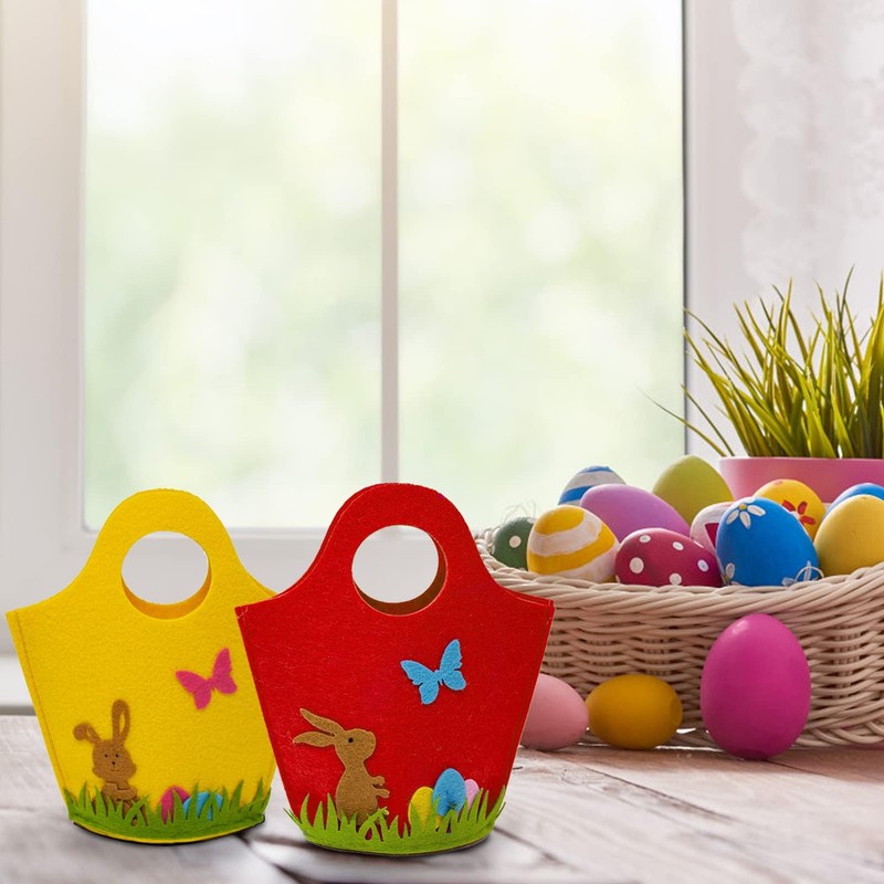 Pack of 13 Easter Baskets Felt Easter Bunnies, Easter Gift