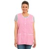 Ladies Gingham Buttons Through Design Piping Tabard Apron Overalls Front