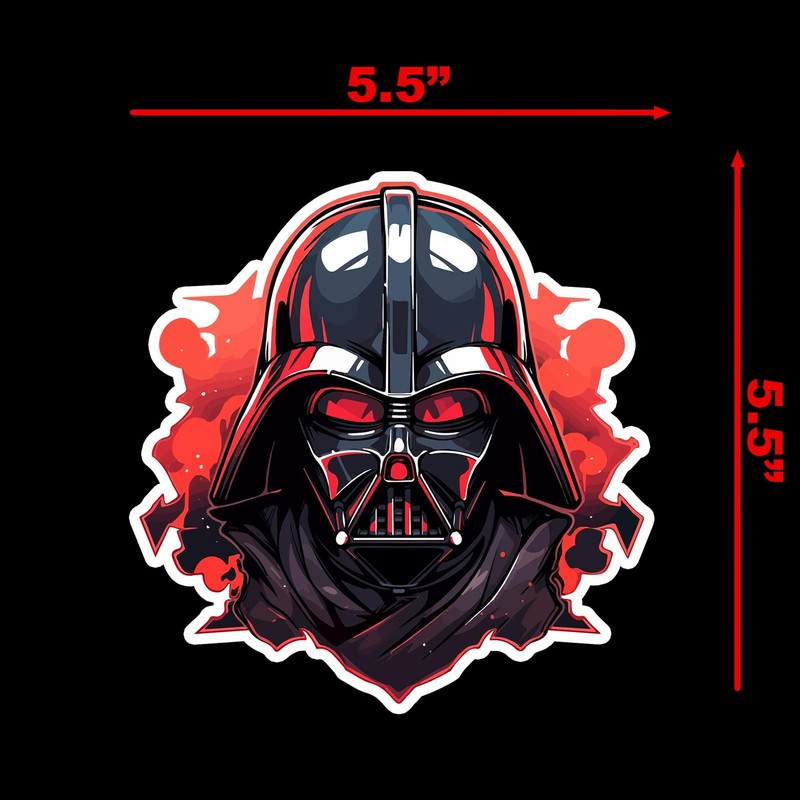 SW Vader Helmet Sticker Decal Notebook Car Laptop 5.5"x5.5" (Color)