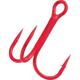 Gamakatsu Treble Hook 2Xstrong, Size: (5 Pack) Red, 1/0