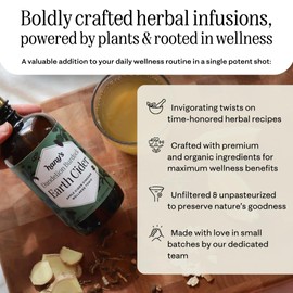 Hany's Harvest Dandelion Burdock Earth Cider – 8 fl oz | All-Natural Wellness Tonic, Apple Cider Vinegar | Non-GMO, Gluten-Free, Handcrafted