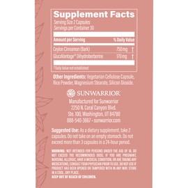 Sunwarrior Berberine Supplement 60 ct Bottle (30 SRV)