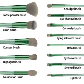 SJBAUTYO 13 Piece Make Up Brush Set, Professional Makeup Brushes, for Foundation Blush Concealer Eyeshadow and Eyebrow Brush, Cosmetic Brush Kit