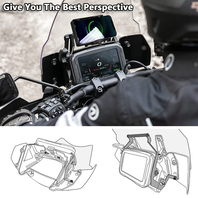 YHTIMIOX Motorcycle GPS Navigation Bracket Phone Holder Fork Stem Mount