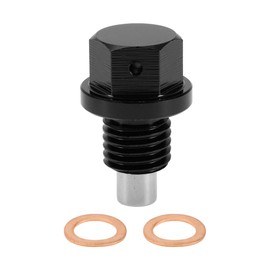 RATCHROLL 1 Set Universal Oil Drain Plug Anti Leakage Oil Pan Drain Bolt Screw Thread Repair with Gasket Magnetic Black Aluminum Alloy Copper M12x1.5