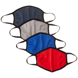 Quality Durables (クオリティ デュラブルズ) キッズ 4枚パック 繰り返し使えるフェイスカバー レッド/グレー/ロイヤルブルー/ヘザーグレー ビッグキッズ