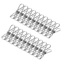 20 Pcs Laundry Clips, Stainless Steel Clothes Pins, Clothes Pins Heavy Duty Outdoor, Chip Clips Bag Clips Food Clips, Clothes Clips to Tighten Dress