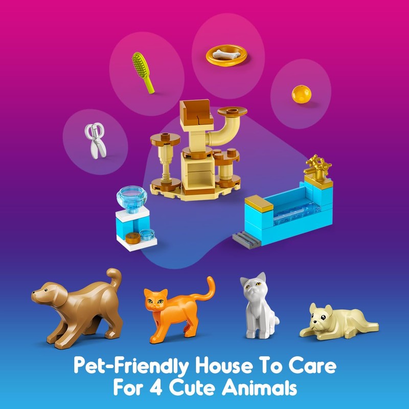 HOGOKIDS Girl Friends Family House Building Toy with Light for
