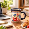 Bohemian Floral Ceramic Coffee Mug for Coffee & Tea –