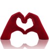 DOVDOV Red Heart Hand Sculpture, Heart Hand Statue Home Decor
