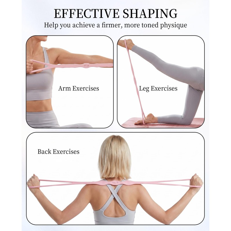 DAWZMR 2 PCS Figure 8 Resistance Bands for Women, 15
