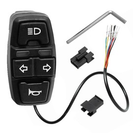 Vkinman Motorcycle Turn Signal Switch 3-in-1 Motorcycle Head Light Turn Switch Headlight Horn ON/Off Control Switch Universal for Motorbikes Electric Bike ATVs Scooters