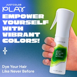 Just Color Hair Dye Spray | Semi-Permanent | Adjustable Tone | Sets in 10 Minutes | Stain-Free | Lasts 8-12 Washes | Stratos Blue Hair Dye Spray | Ammonia & PPD Free | Pack of 2