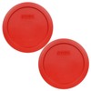 Pyrex 7201-PC 4-Cup Poppy Red Food Storage Replacement Lid (2-Pack)