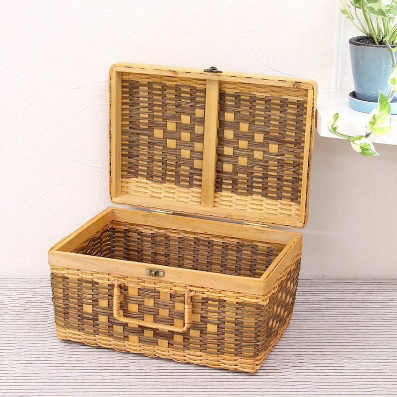 Rattan Tundra Out Pattern Trunk Basket Medium
