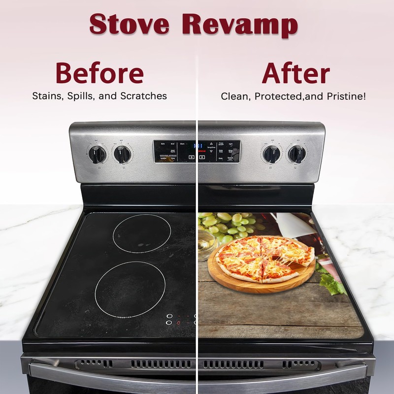 Electric Stove Top Cover Protector,Red Wine Grapes Glass Flat Top