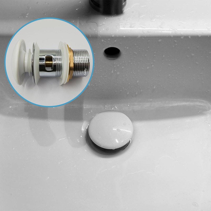 Antfly Pop-Up Drain Set for Ceramic Sink with Overflow, Drain