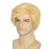Yan Dream 4pcs Men Short Straight Blonde Wig with Flag