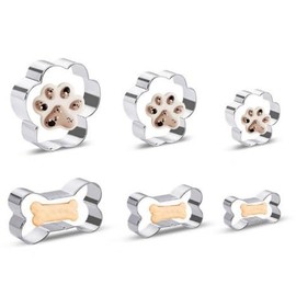 Cookie Cutter Dog Bone Shape Set Stainless Steel Metal Dog Bone Shape Homemade Cookie Cutter Set (6)