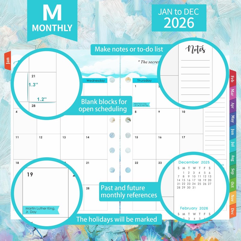 2026 Planner Refills - Planner Inserts with 7-Hole Punched, 5-1/2"
