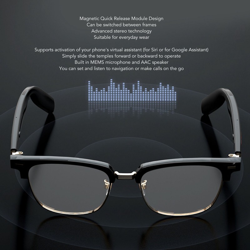 Smart Glasses Blue Light Blocking Stereo IP67 Waterproof Hands Free