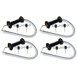 4 Set Electric Fence Spring Gate Handles Kit with Spring, 16.5 Feet Tension Spring, Handle Set with Anchors, Electric Fence Connectors