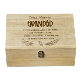 ukgiftstoreonline Grandad Remembrance Large Wooden Memory Keepsake Box Gift