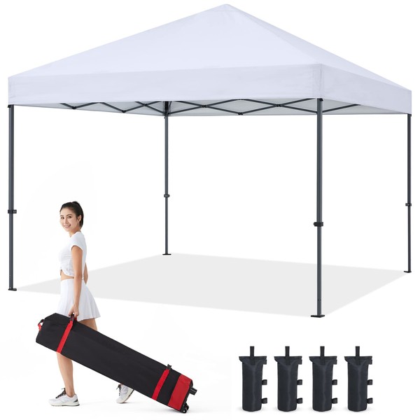 COOSHADE Durable Easy Pop Up Canopy Tent 10x10Ft(White)