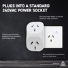 SAS Electrical 240V 10A 2400W Triangular Double Adaptor, White