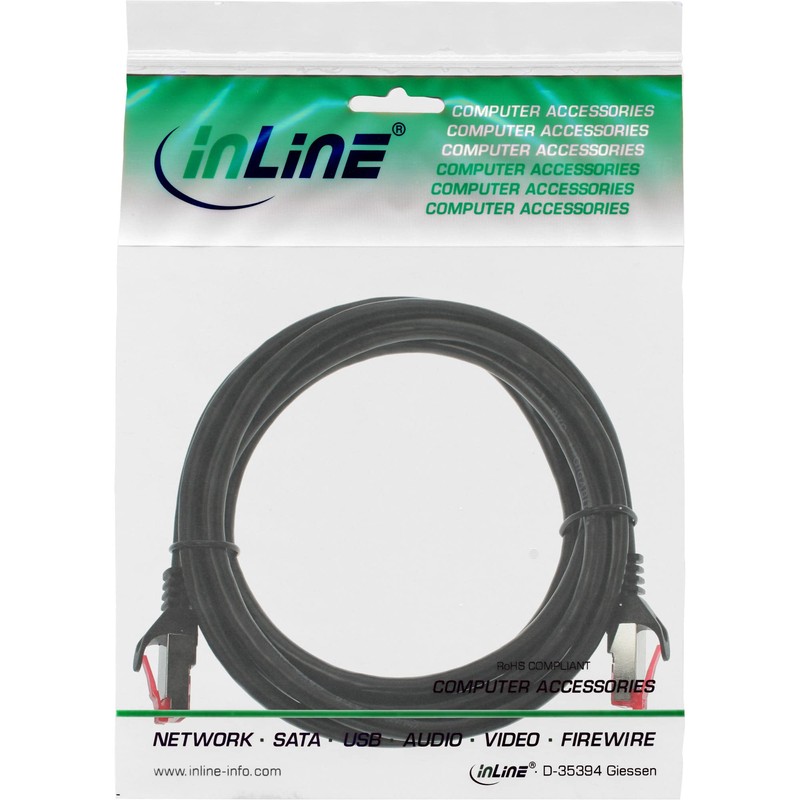 InLine® 2m SF/UTP Cat.6 Crossover Patch Cord - Black