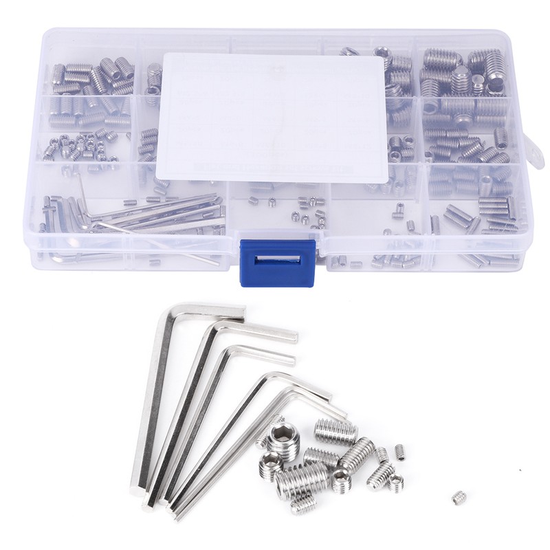 300Pcs Hex Grub Screw Kit Combination Boxed 304 Stainless Steel