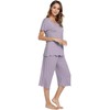 WiWi Womens Bamboo Pajamas Soft Pajama Sets Comfy Short Sleeves