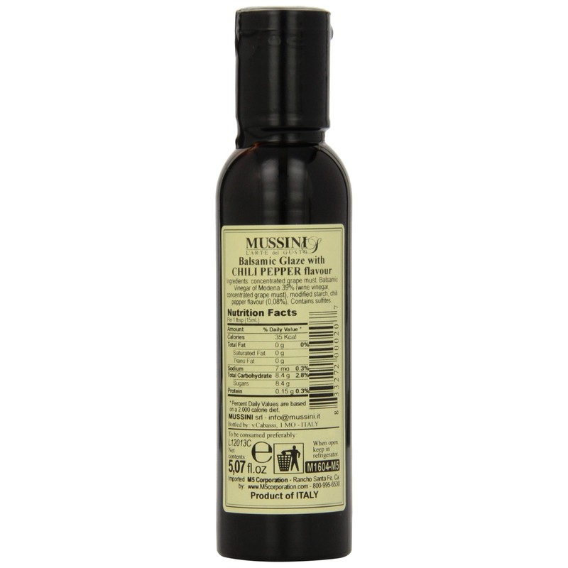 Mussini Crema, Peperoncino Balsamic Glaze with Chili Pepper, 5.07-Ounce Bottles