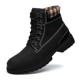 ANJOUFEMME Winter Hiking Boots Men Waterproof, Warm Work Trekking Boots for Men FNM19-G-BLACK-9.5