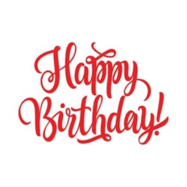 Happy Birthday Stickers - Waterproof Sticker Decal for Kids, Birthday Party Decoration, Car, Laptop, Wall, Window, Bumper Sticker - 8" (Red)