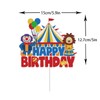 KEWEYA Circus Happy Birthday Cake Topper Decorations Red Blue Carnival
