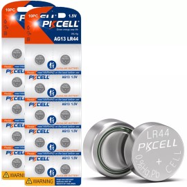 PKCELL 10-100x LR44 Button Cell 1.5V Alkaline Battery AG13 A76 357 Watch Toy Calculator - 20 PCS