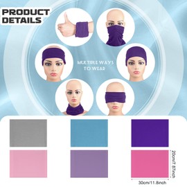 SATINIOR SATINIOR 6 Pcs Spandex Dreadlock Cap Dreadlock Tube Bands Unisex Men Women Elastic Hair Dreads Head Wraps Headbands for Dreads Accessories, 6 Colors(Plain Color)