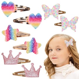 GHPKOTW Pack of 8 Hair Clips Girls, Hair Accessories, Star Butterfly Hair Clips, Glitter Hair Clips, Cute Children's Hair Clips, Hair Styling Accessories for Girls, Children, Women, Hair Accessories
