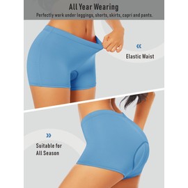 qualidyne Women's Cycling Underwear 4D Padded Gel Bike Bicycle Shorts Mountain Undershorts Riding Briefs Light Blue