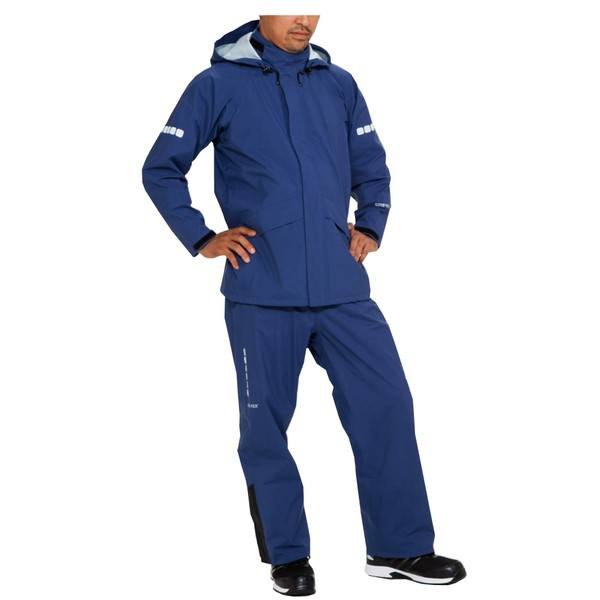 MAEGAKI AP2500 Rainmeister GORE-TEX® Professional Rain Suit with Storage Bag (Navy, M)