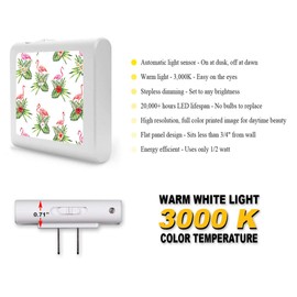 Plug in Dimmable LED Night Light with Dusk to Dawn Auto Sensor, Adjustable Brightness, Warm Light, Auto On-Off Nightlight for Bathroom, Hallway, Nursery, Bedrooms - Flamingo Toss