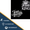 Jesus is King, Jesus Loves You Two Stickers in One