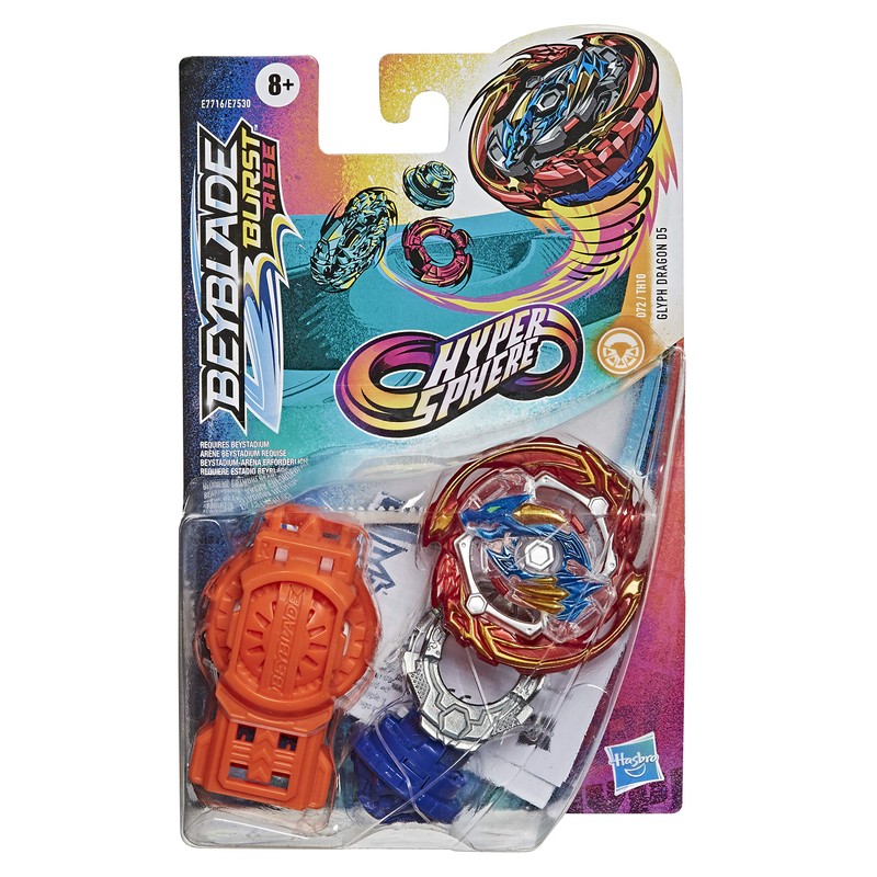 Hasbro Beyblade Burst Rise Hypersphere Glyph Dragon D5 Starter Pack
