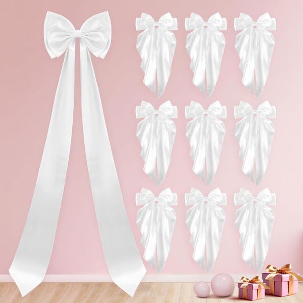 10 Pcs,1 Giant Bow 190cm/74.8in X 47cm/18.5in and 9 Bows