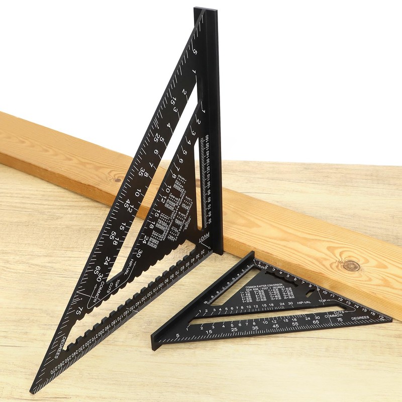 QWORK® Rafter Square Metric Speed Square 12 inch & 7