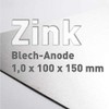Zinc sheet 1 x 100 x 150 mm, pure zinc, as anode/electrode (10 x 15 cm) for zinc electrolyt/electroplating, galvanising, plate electrode